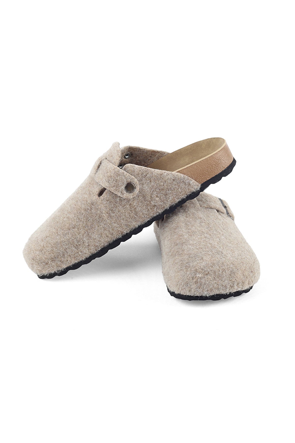 Keçeli Ortopedik Bej Terlik