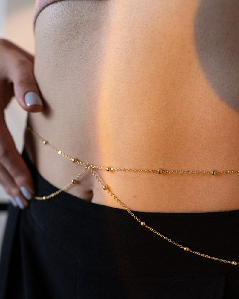 Gold Toplu Bel Zinciri
