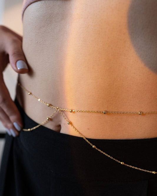 Gold Toplu Bel Zinciri