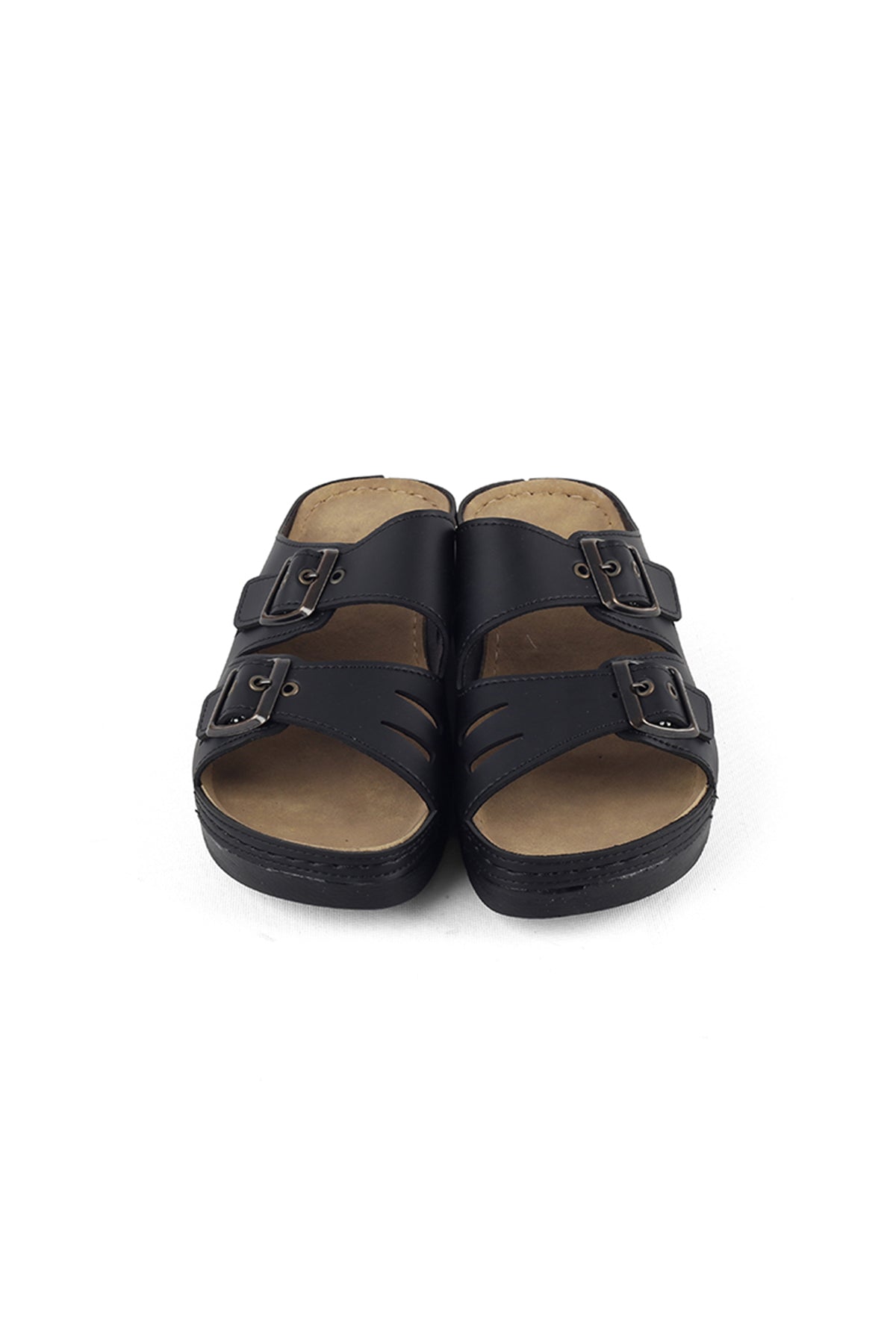 Kadın Ortopedik Tokalı Siyah Terlik