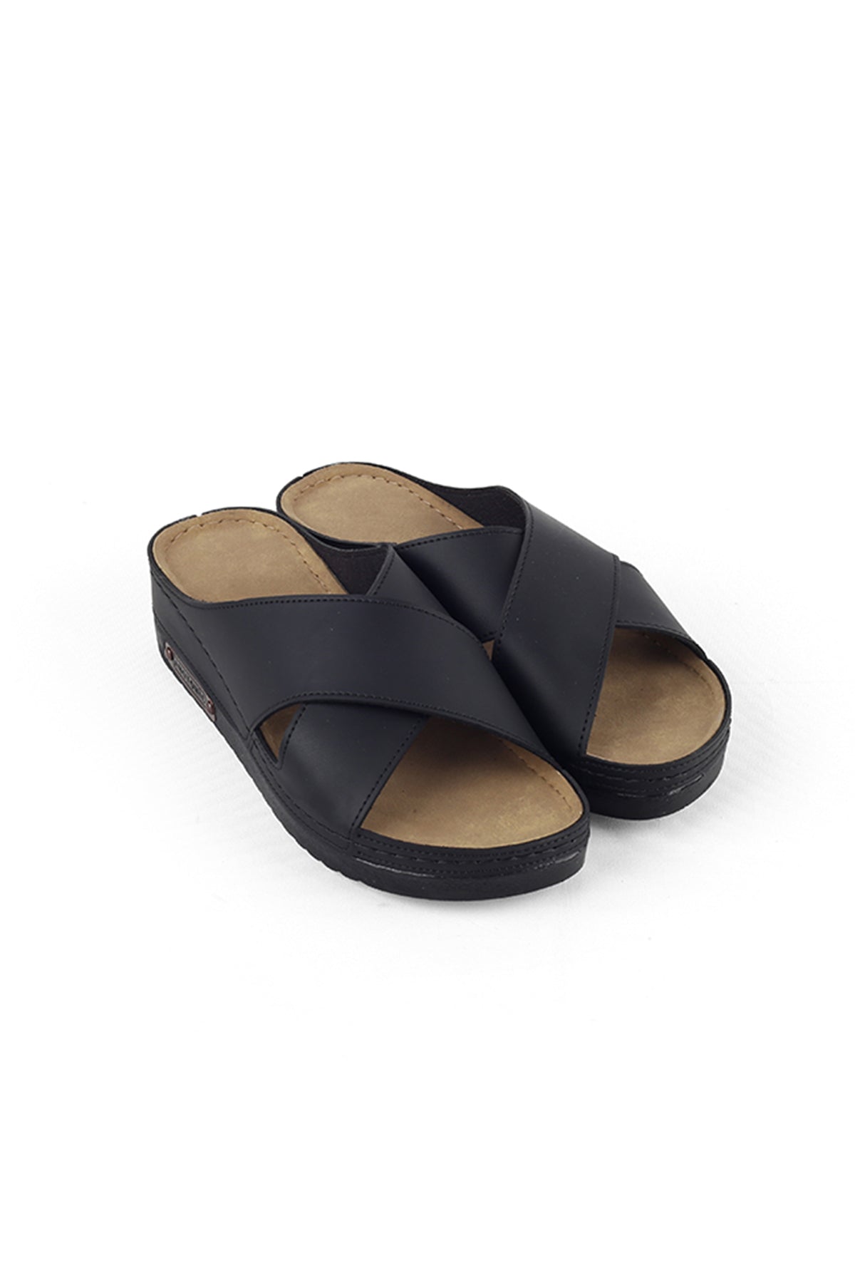 Kadın Ortopedik Çapraz Bant Siyah Terlik