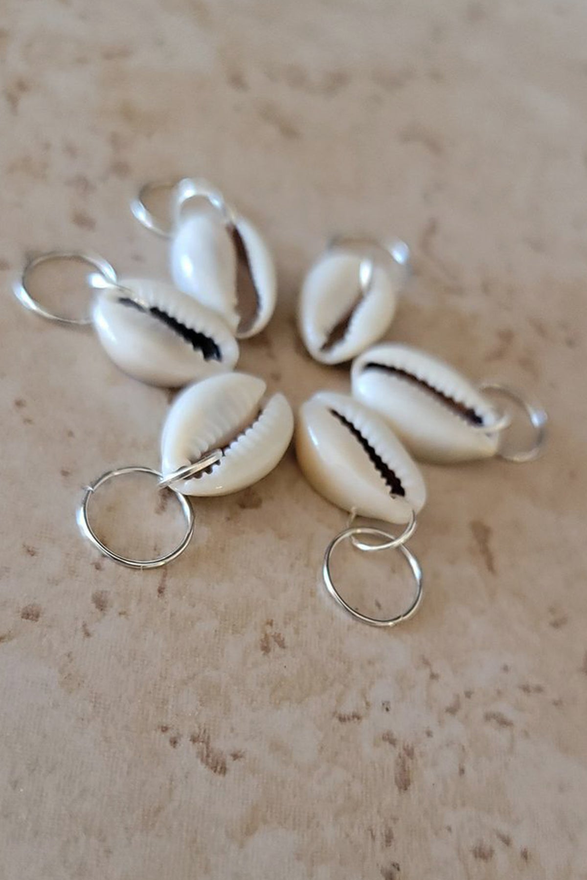 Gümüş Deniz Kabuğu Toka 10 Adet