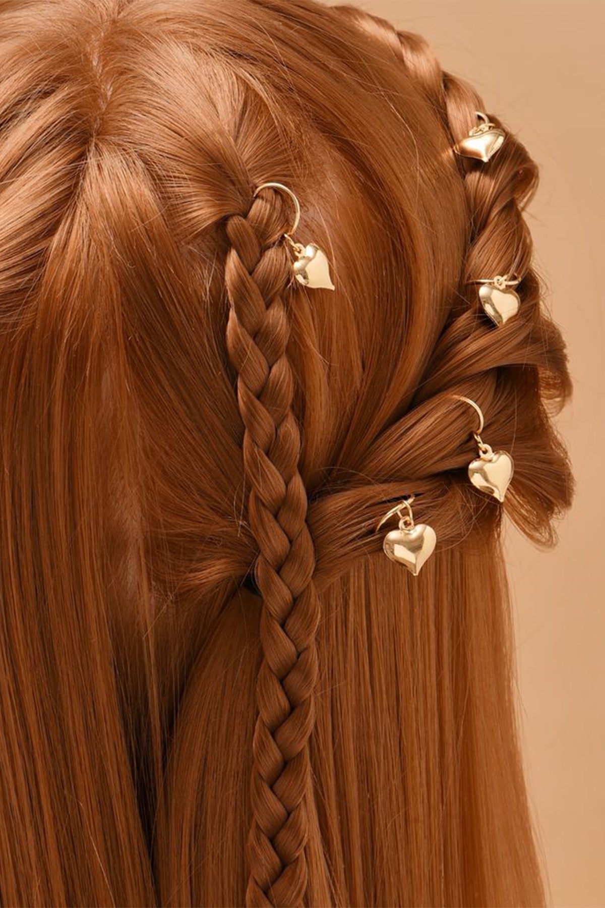 Gold Kalp Saç Tokası 10 Adet