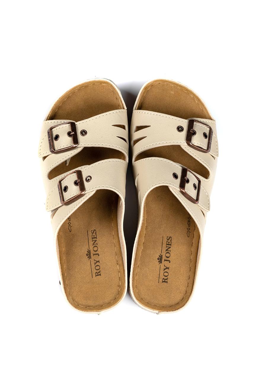 Kadın Ortopedik Tokalı Bej Terlik