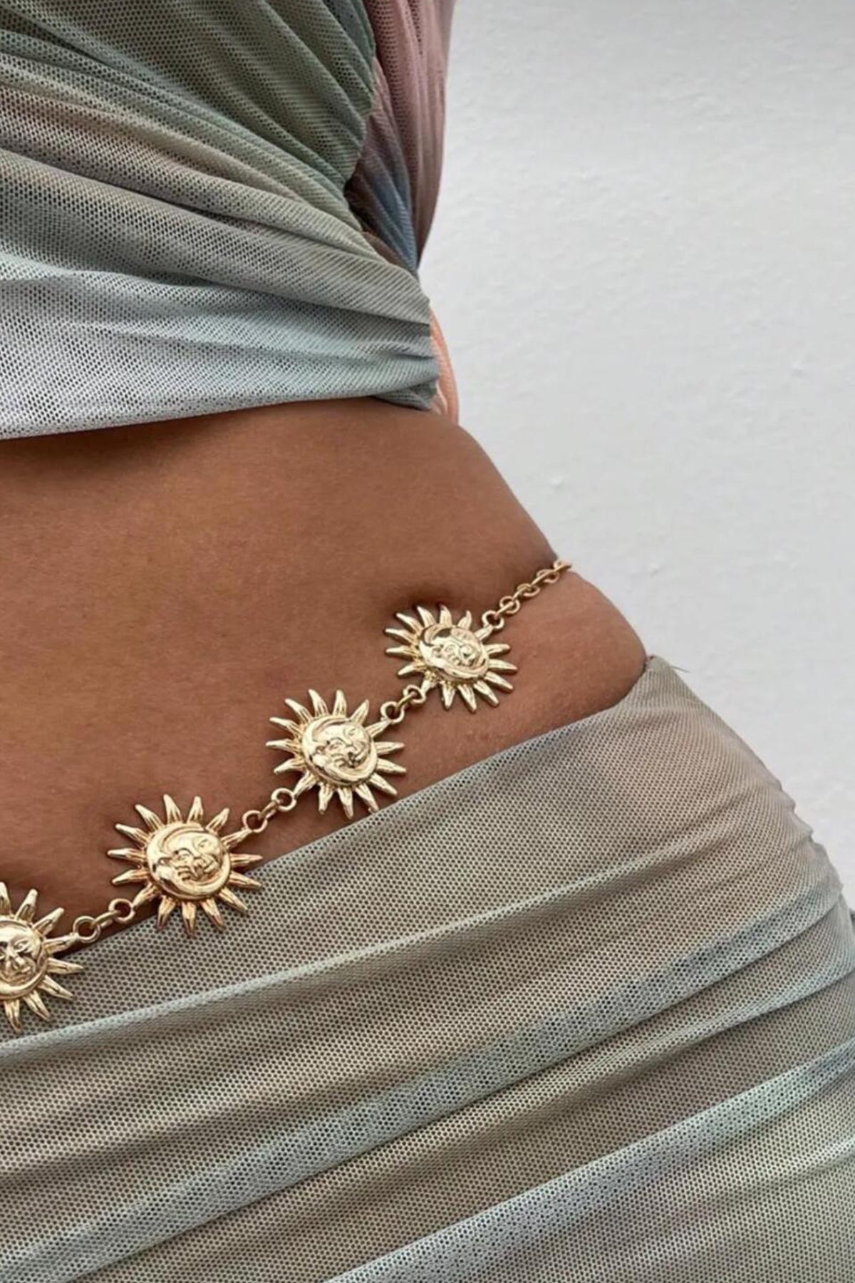 Güneş Desen Zincir Kemer