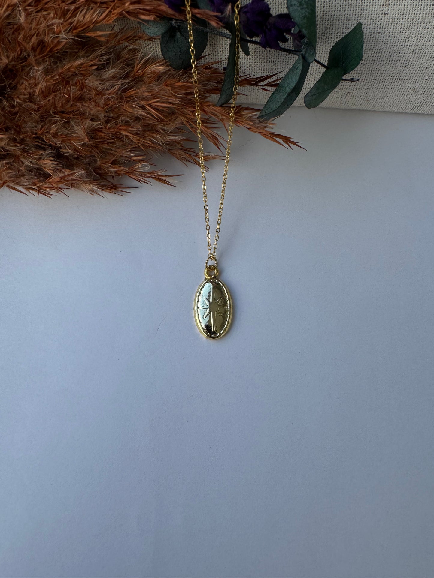 Oval Kutup Yıldızı Kolye