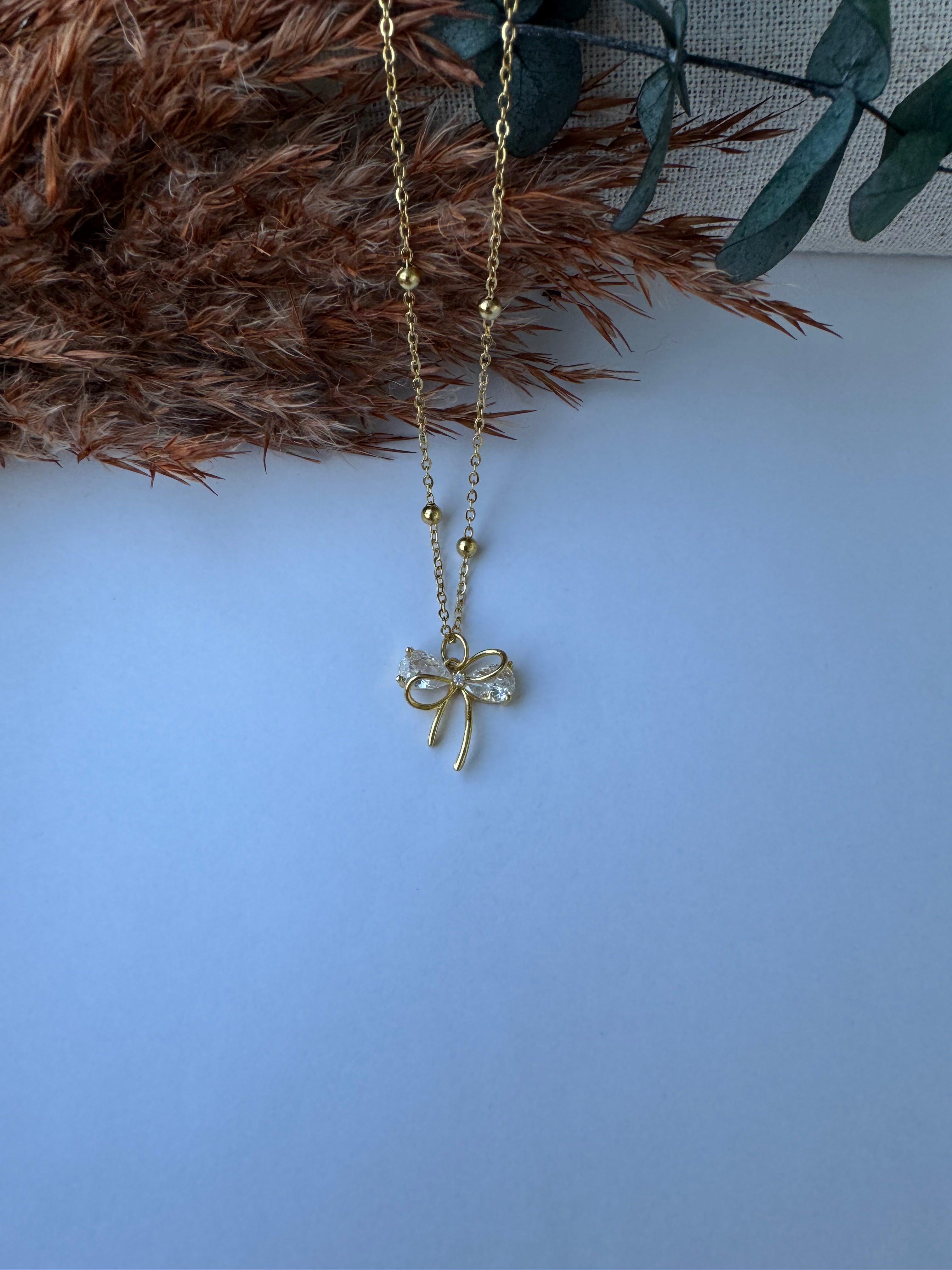 Fiyonk Beyaz Çelik Kolye