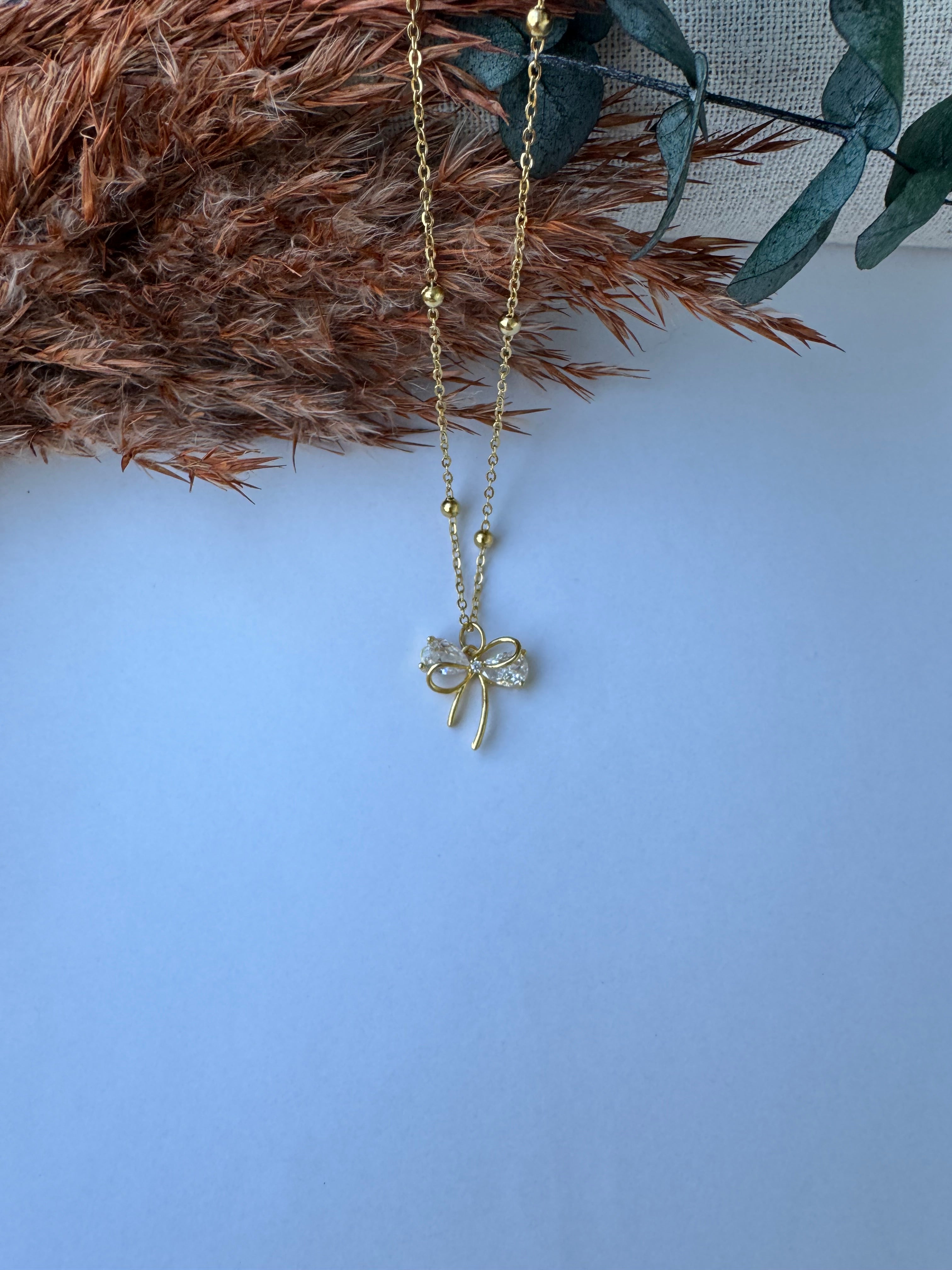 Fiyonk Beyaz Çelik Kolye